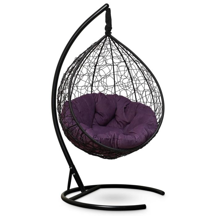 Подвесное кресло "SEVILLA VERDE VELOUR" черное, фиолетовая подушка, стойка, 115х110х195см
Подвесное кресло "SEVILLA VERDE VELOUR" черное, фиолетовая подушка, стойка, 115х110х195см