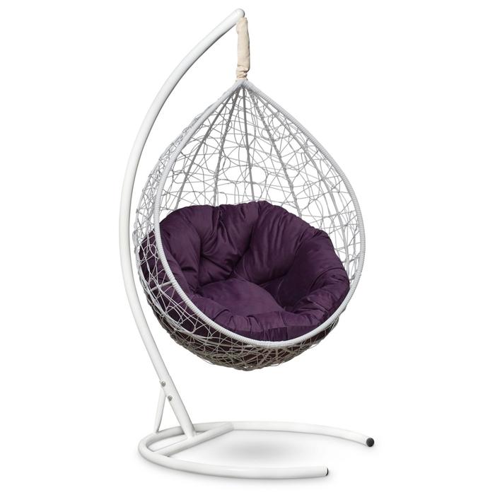 Подвесное кресло "SEVILLA VERDE VELOUR" белое, фиолетовая подушка, стойка, 115х110х195см
Подвесное кресло "SEVILLA VERDE VELOUR" белое, фиолетовая подушка, стойка, 115х110х195см