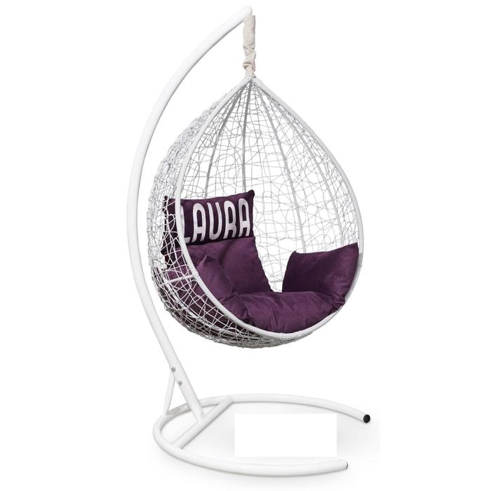 Подвесное кресло "SEVILLA VELOUR" белое, фиолетовая подушка, стойка, 110х115х195см
Подвесное кресло "SEVILLA VELOUR" белое, фиолетовая подушка, стойка, 110х115х195см