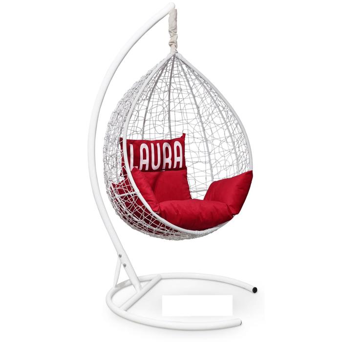 Подвесное кресло "SEVILLA VELOUR" белое, красная подушка, стойка, 110х115х195см
Подвесное кресло "SEVILLA VELOUR" белое, красная подушка, стойка, 110х115х195см