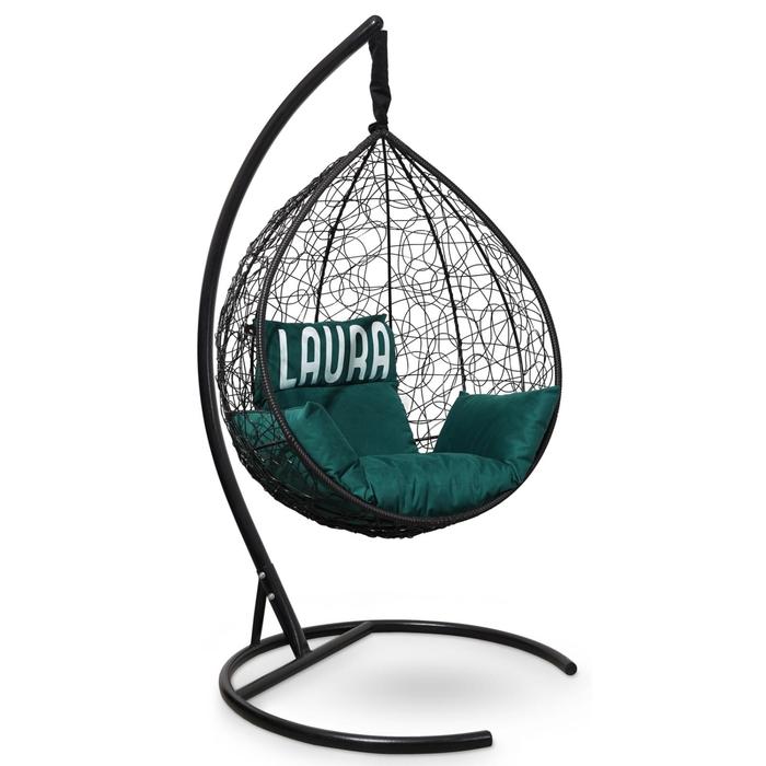 Подвесное кресло "SEVILLA VELOUR" черное, зеленая подушка, стойка, 110х115х195см
Подвесное кресло "SEVILLA VELOUR" черное, зеленая подушка, стойка, 110х115х195см