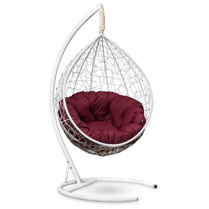 Подвесное кресло "SEVILLA VERDE" белое, бордовая подушка, стойка, 115х110х195см
Подвесное кресло "SEVILLA VERDE" белое, бордовая подушка, стойка, 115х110х195см