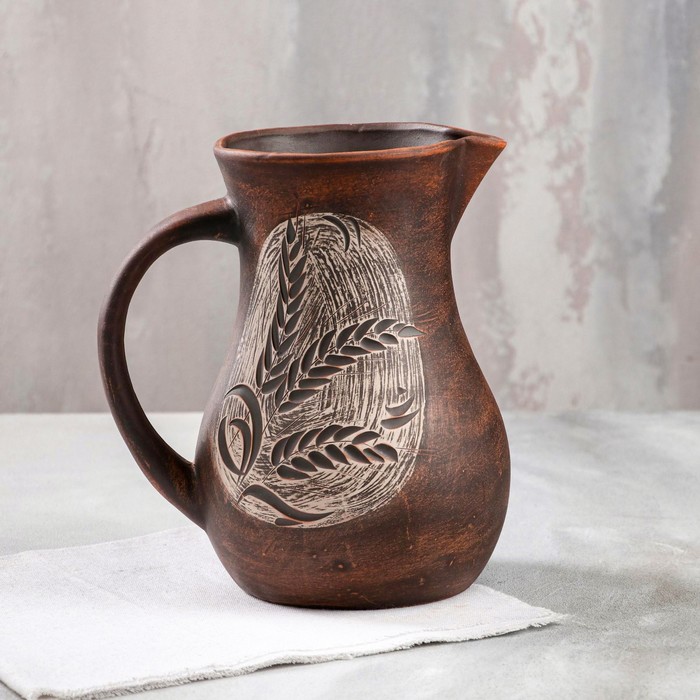 Кувшин "Колосок", ангоб, красная глина, 2 л
Кувшин "Колосок", ангоб, красная глина, 2 л