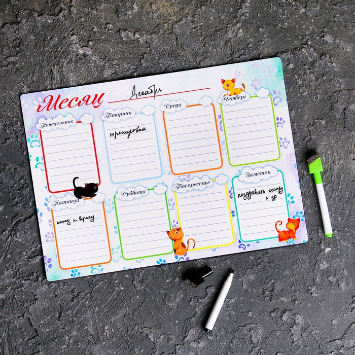 Планер магнитный с маркером "Расписание уроков", 25 х 35 см
Планер магнитный с маркером "Расписание уроков", 25 х 35 см