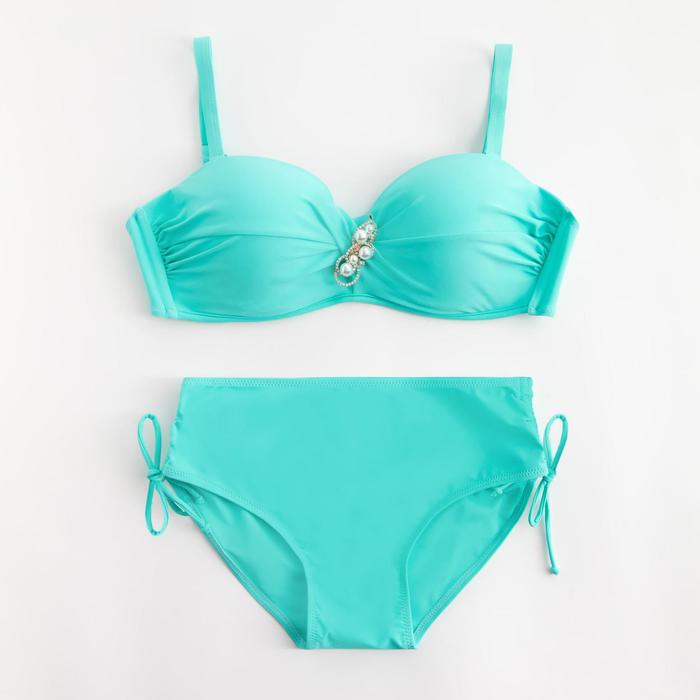 фото Купальник женский раздельный, цвет зелёный, размер 52