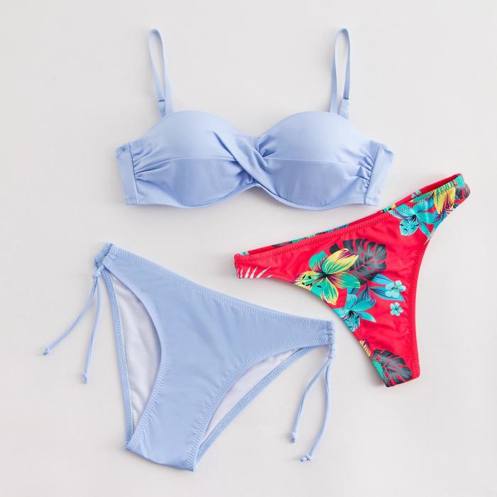 фото Купальник женский раздельный (плавки 2 шт), цвет фиолетовый, размер 48