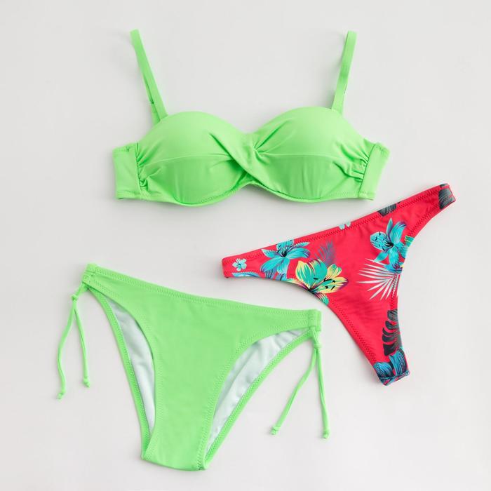 фото Купальник женский раздельный (плавки 2 шт), цвет зелёный, размер 40