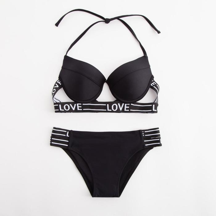 фото Купальник женский раздельный, цвет чёрный, размер 44