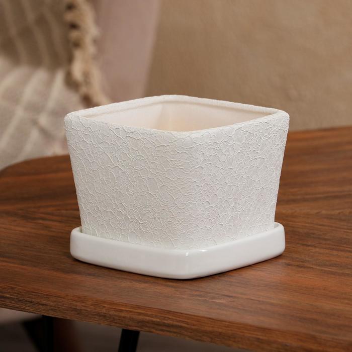 Горшок для цветов "Квадрат", шелк, белый, 1 л
Горшок для цветов "Квадрат", шелк, белый, 1 л