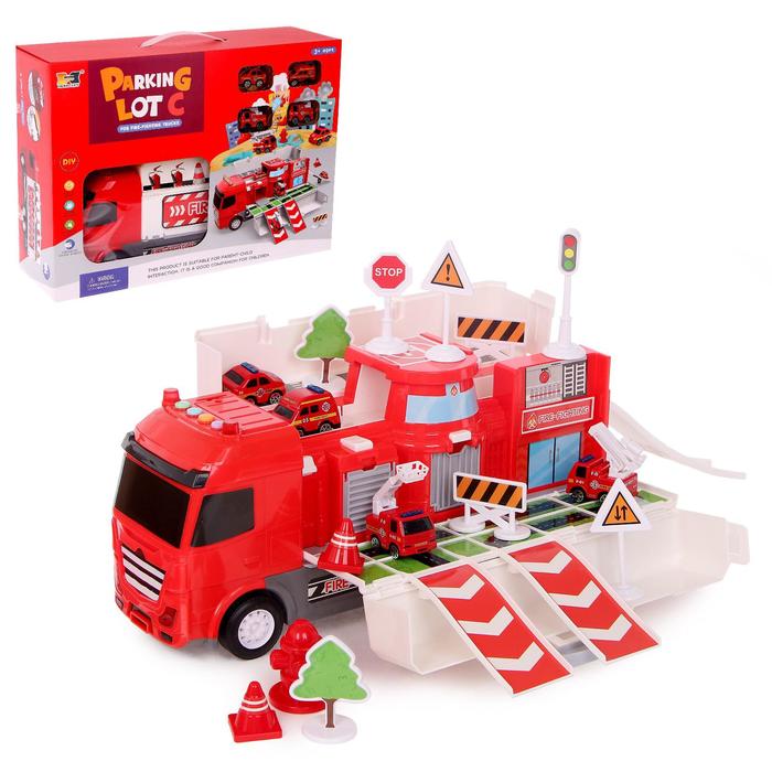 Парковка-трансформер «Пожарная служба», с машинками, свет
Парковка-трансформер «Пожарная служба», с машинками, свет