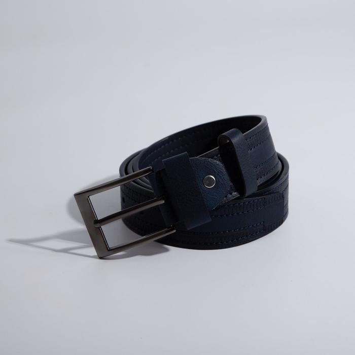 Ремень мужской, ширина 4 см, винт, пряжка металл, цвет синий 
Ремень мужской, ширина 4 см, винт, пряжка металл, цвет синий