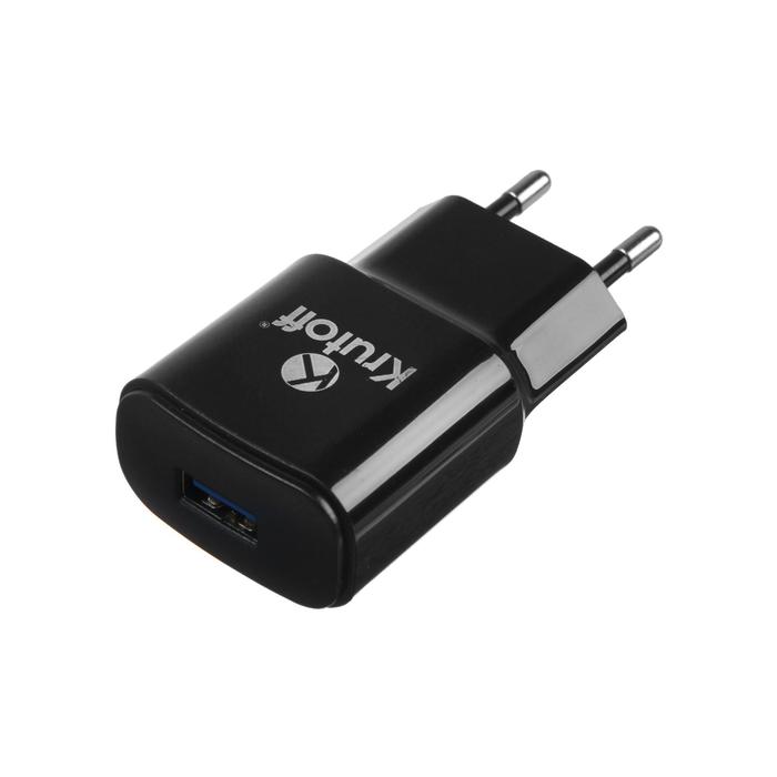фото Сетевое зарядное устройство krutoff ch-01m, usb, 1 a, кабель micro usb, черное