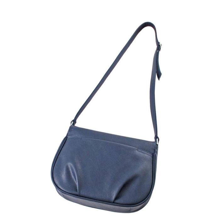 фото Сумка мессенджер иск.кожа, отдел на клапане, цвет синий 27х11х20см bagsland