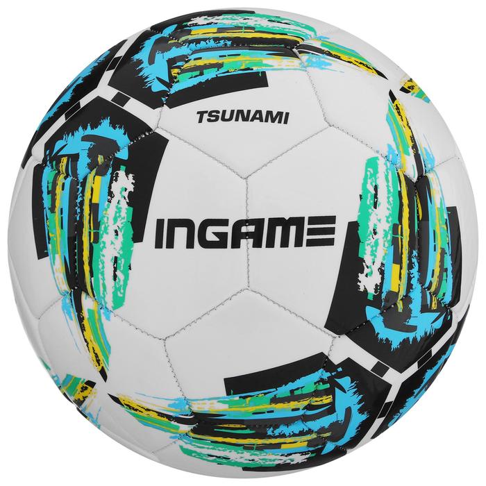 фото Мяч футбольный ingame tsunami №5, цвет зелёный