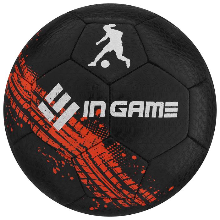фото Мяч футбольный ingame underground №5, цвет чёрный/оранжевый