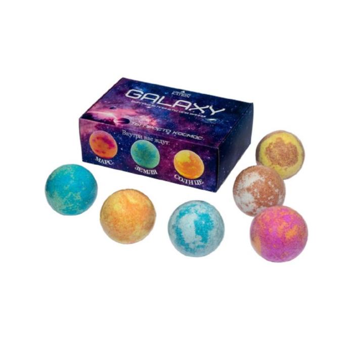 Набор бурлящих шаров для ванн "Galaxy" 6*130 г
Набор бурлящих шаров для ванн "Galaxy" 6*130 г