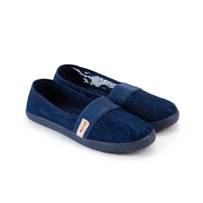 фото Слипоны женские, цвет синий, размер 41 ex-tim
