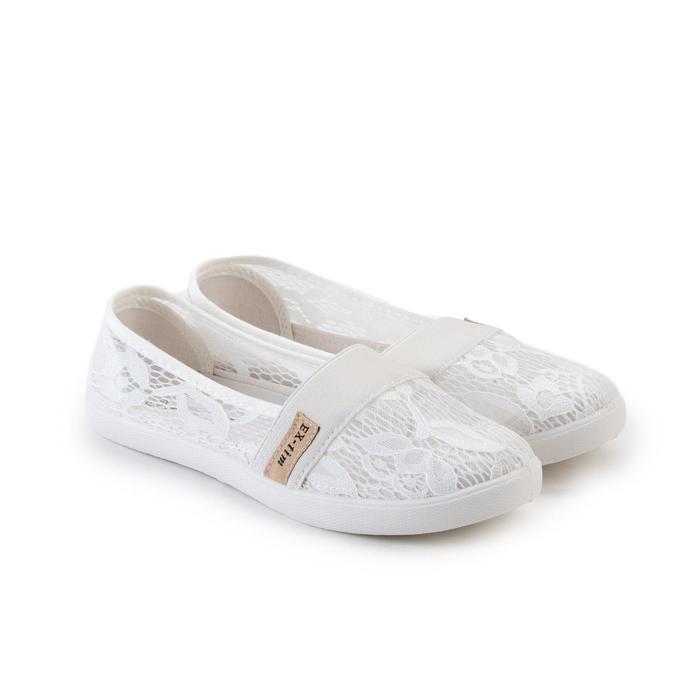 фото Слипоны женские, цвет белый, размер 37 ex-tim