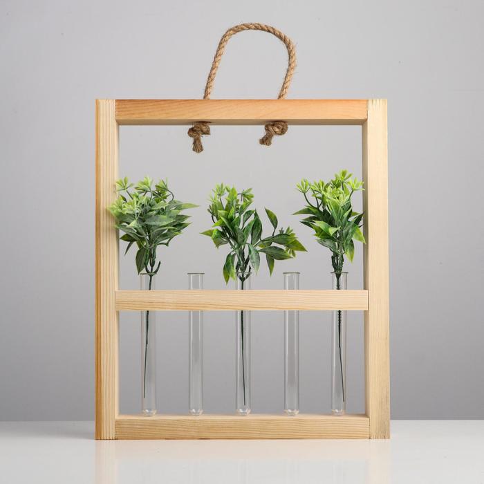 Кашпо деревянное 26×4.5×40 см с 5 колбами 15 см "Рамка Комфорт", ручка верёвка, натуральный
Кашпо деревянное 26×4.5×40 см с 5 колбами 15 см "Рамка Комфорт", ручка верёвка, натуральный