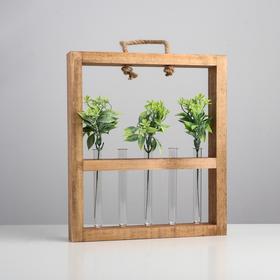 Кашпо деревянное 26×4.5×40 см с 5 колбами 15 см "Рамка Комфорт", ручка верёвка, палисандр
Кашпо деревянное 26×4.5×40 см с 5 колбами 15 см "Рамка Комфорт", ручка верёвка, палисандр