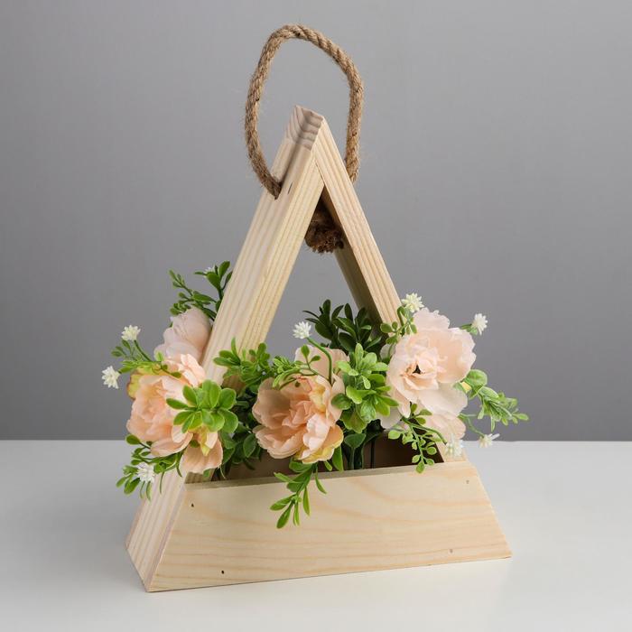 Кашпо деревянное 22×8.4×27 см "Домик треугольник", ручка верёвка, натуральный
Кашпо деревянное 22×8.4×27 см "Домик треугольник", ручка верёвка, натуральный