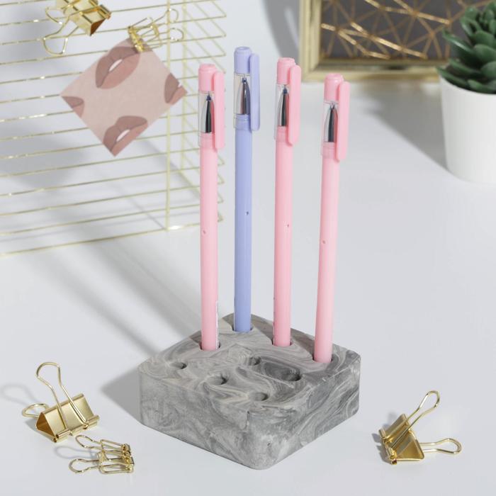 фото Органайзер для канцтоваров бетон «сияй», 8 х 8 х 3 см