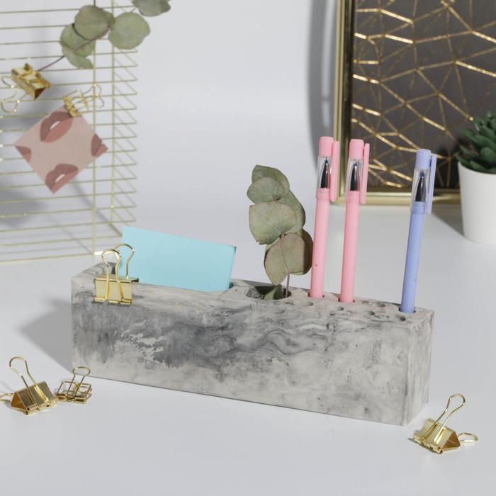 фото Органайзер для канцтоваров бетон «возможность», 23 х 4,5 х 4 см