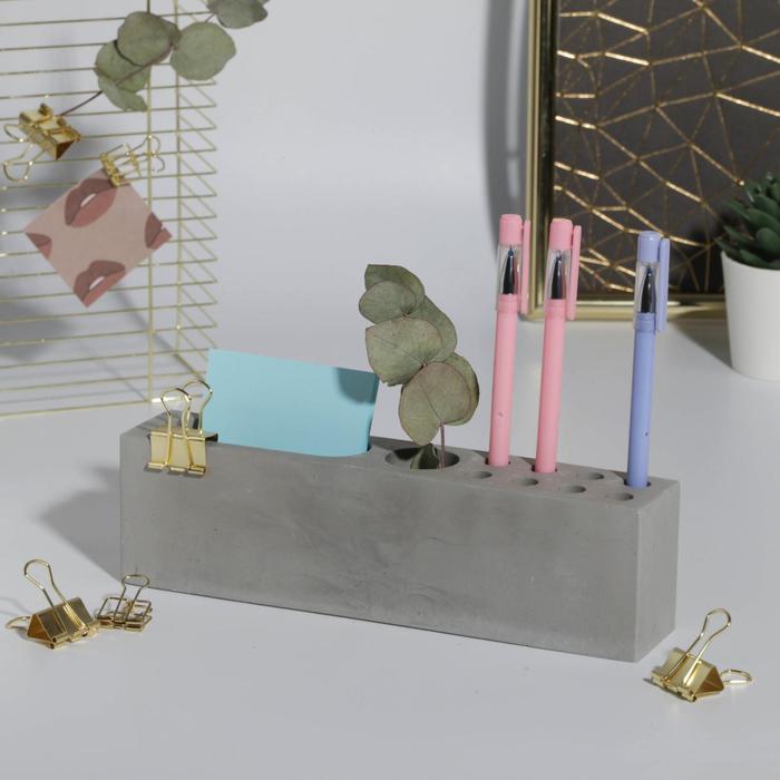 фото Органайзер для канцтоваров бетон «магия», 23 х 4,5 х 4 см