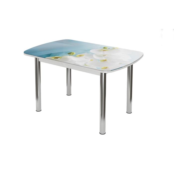 Стол раздвижной Бостон 3 1100/1420х700х745 с фотопечатью Белая орхидея белый/хром 
Стол раздвижной Бостон 3 1100/1420х700х745 с фотопечатью Белая орхидея белый/хром