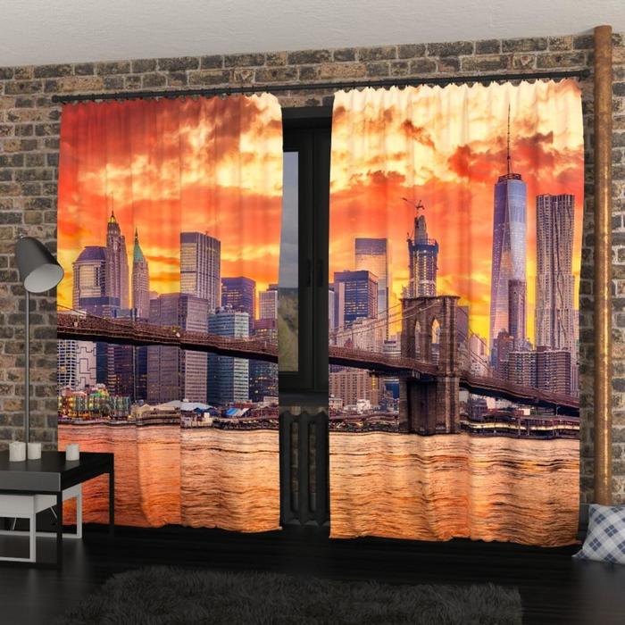 Фотошторы «Багряный закат над Махеттеном», размер 145х260 см, блэкаут
Фотошторы «Багряный закат над Махеттеном», размер 145х260 см, блэкаут