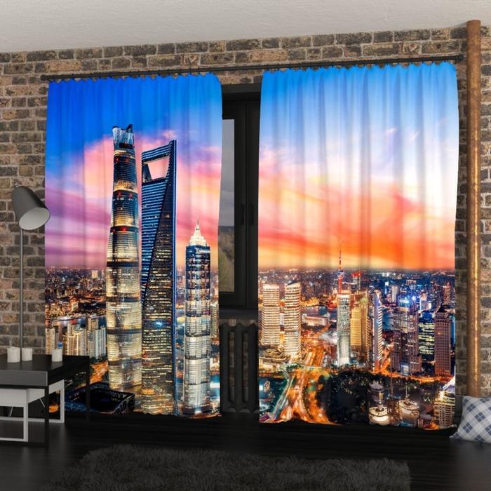 Фотошторы «Вечерний Шанхай», размер 145х260 см, блэкаут 
Фотошторы «Вечерний Шанхай», размер 145х260 см, блэкаут