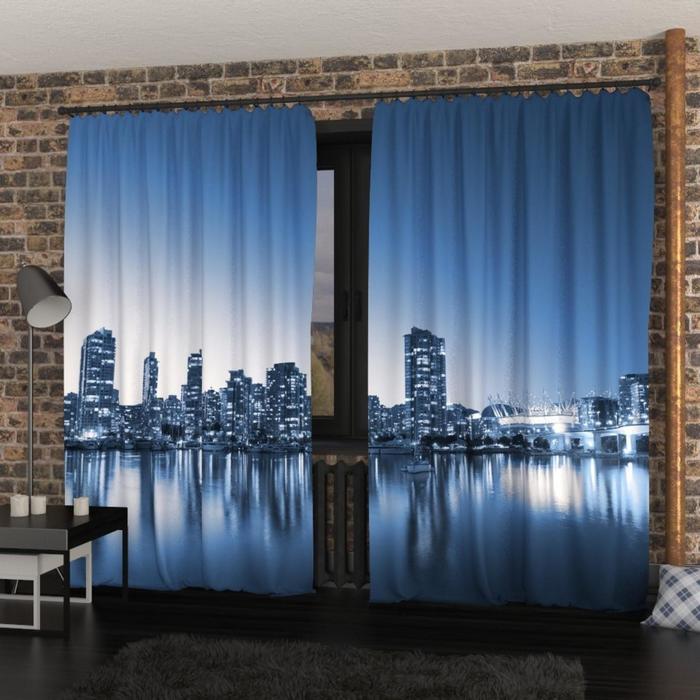 Фотошторы «Город ночью», размер 145х260 см, блэкаут 
Фотошторы «Город ночью», размер 145х260 см, блэкаут