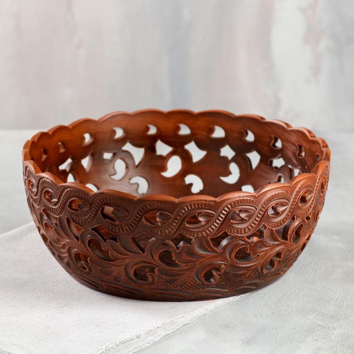 Конфетница "Глинка", резка, красная глина, 25*25*11 см, микс 
Конфетница "Глинка", резка, красная глина, 25*25*11 см, микс