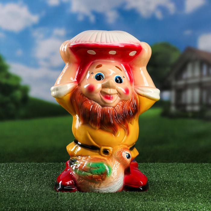 Садовая фигура "Гном с мухомором и утка", керамика, 40 см, микс
Садовая фигура "Гном с мухомором и утка", керамика, 40 см, микс