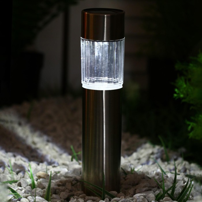 Садовый светильник на солнечной батарее «Цилиндр», 5 × 31 × 5 см, 1 LED, свечение белое
Садовый светильник на солнечной батарее «Цилиндр», 5 × 31 × 5 см, 1 LED, свечение белое