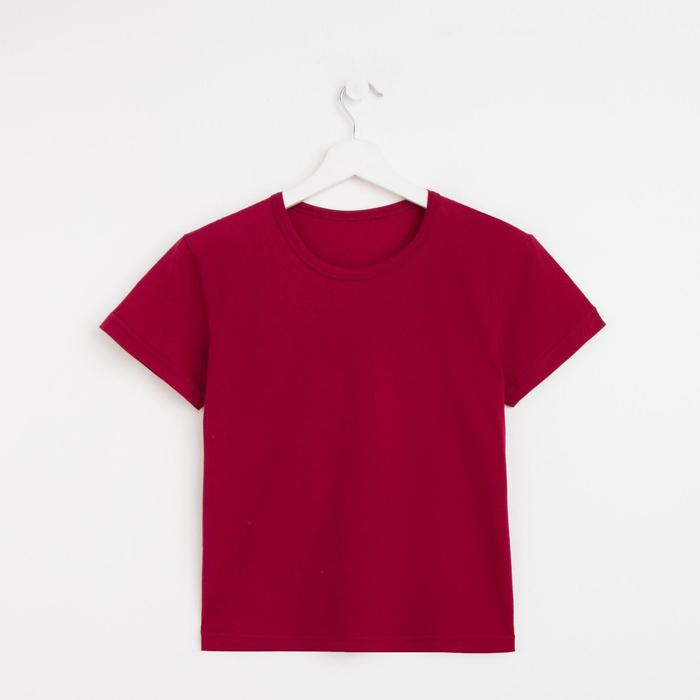 Футболка женская однотонная, цвет бордовый, размер 54
Футболка женская однотонная, цвет бордовый, размер 54