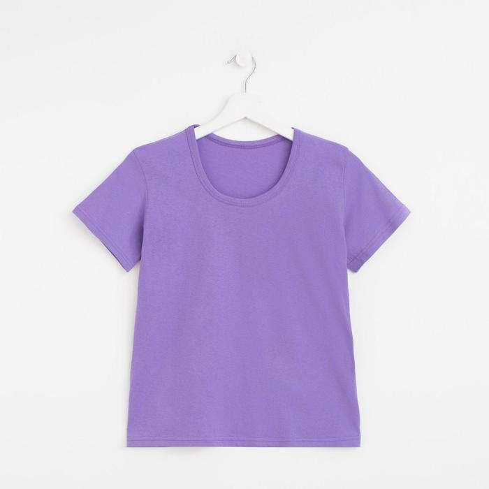 Футболка женская однотонная, цвет фиолетовый, размер 46
Футболка женская однотонная, цвет фиолетовый, размер 46