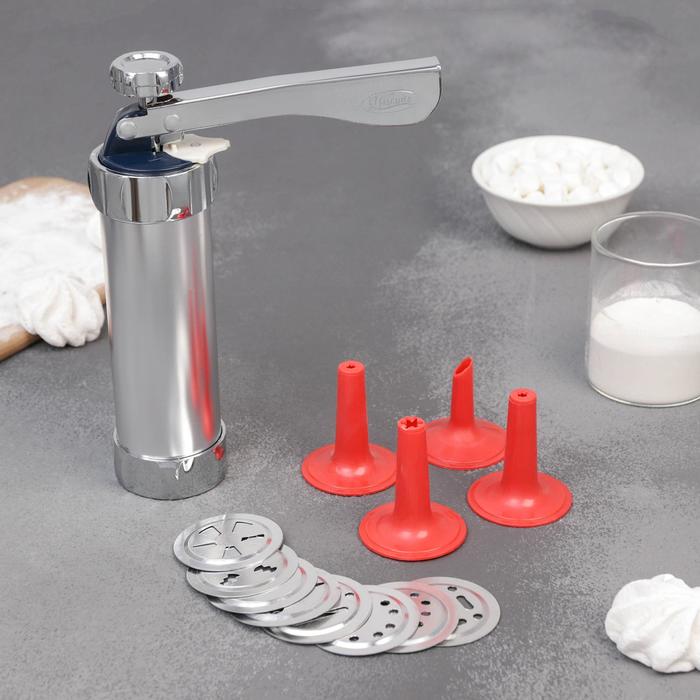 Шприц-пресс кондитерский, 10 насадок
Шприц-пресс кондитерский, 10 насадок