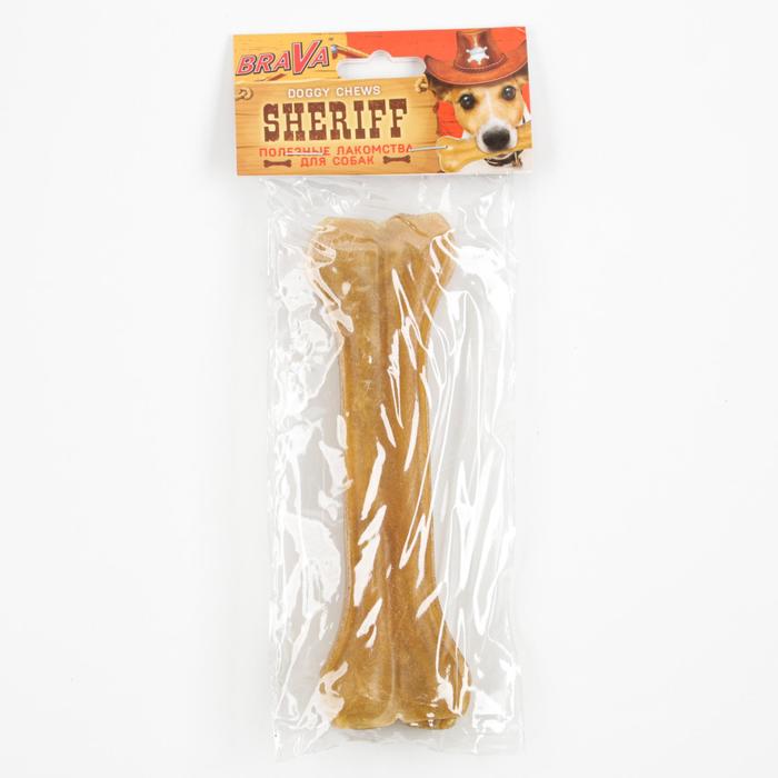 Сыромятная прессованная косточка BraVa Sheriff 6,5" 16см, 85-90 г
Сыромятная прессованная косточка BraVa Sheriff 6,5" 16см, 85-90 г