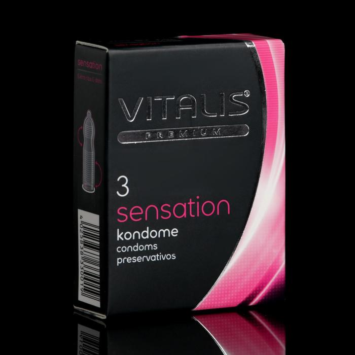 фото Презервативы vitalis premium с кольцами и точками, ширина 53mm, 3 шт