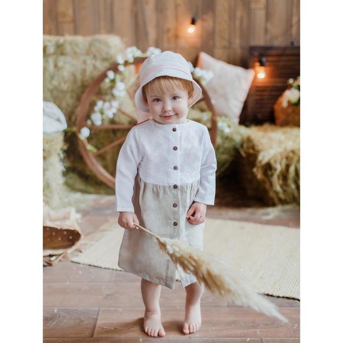 Платье для девочек «Лён», рост 80 см 
Платье для девочек «Лён», рост 80 см