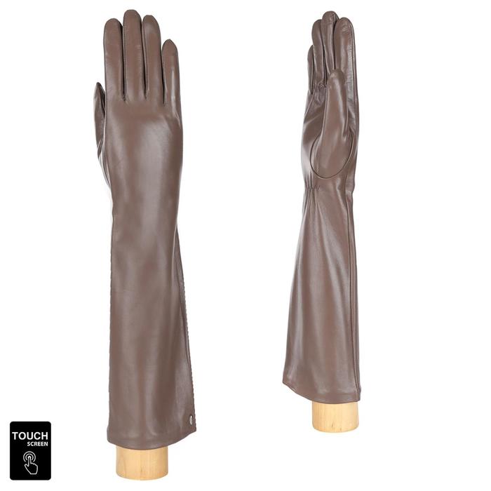 фото Перчатки женские натуральная кожа (размер 6.5) темно-бежевый fabretti