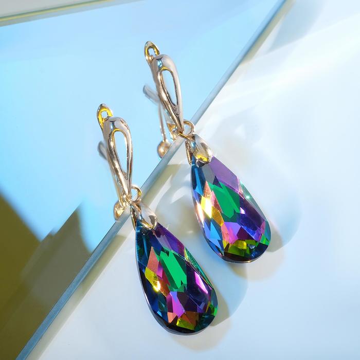 Серьги со стразами "Иллюзион" капля , цвет бензиновый в золоте
Серьги со стразами "Иллюзион" капля , цвет бензиновый в золоте