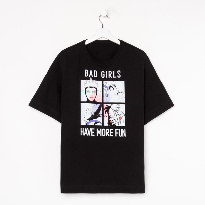 Футболка «Bad girls» Злодейки oversize, цвет чёрный 
Футболка «Bad girls» Злодейки oversize, цвет чёрный