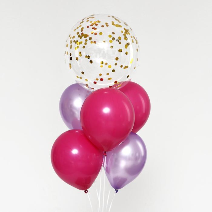 Букет из шаров «Сердечный золотой», набор 6 шт., полимер 18", латекс 12"
Букет из шаров «Сердечный золотой», набор 6 шт., полимер 18", латекс 12"