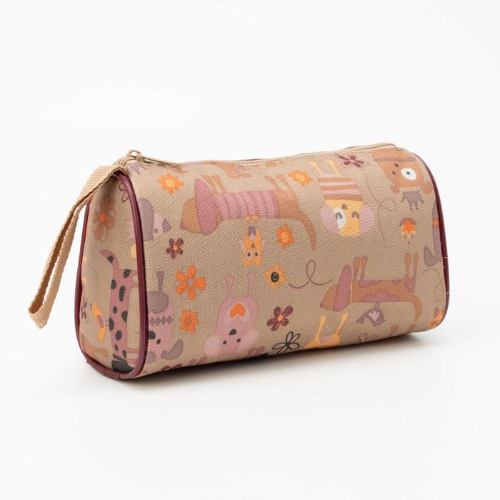 фото Косметичка, отдел на молнии, цвет бежевый, «собачки»