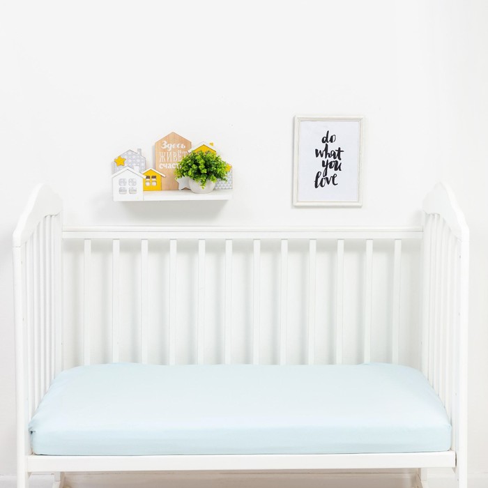 Простыня на резинке "Крошка Я", 60*120+20 см, голубой 
Простыня на резинке "Крошка Я", 60*120+20 см, голубой