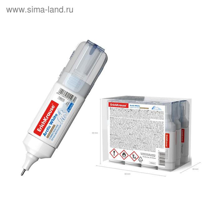 Ручка-корректор ErichKrause Arctic White, 8 мл, с металлическим наконечником
Ручка-корректор ErichKrause Arctic White, 8 мл, с металлическим наконечником