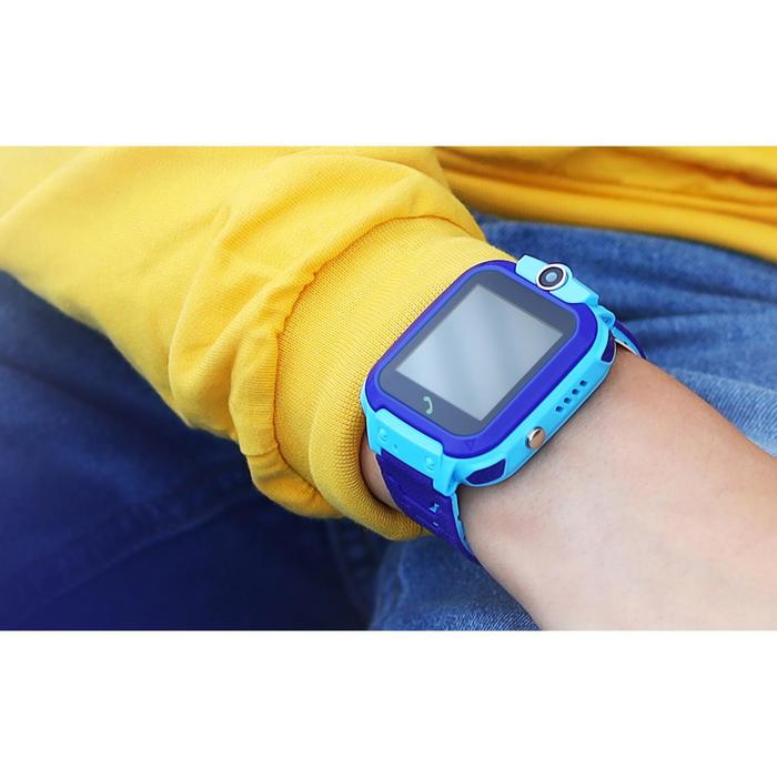 фото Детские смарт-часы windigo am-12, 1.44", 128x128, sim, 2g, lbs, камера 0.08 мп,ip67, голубые