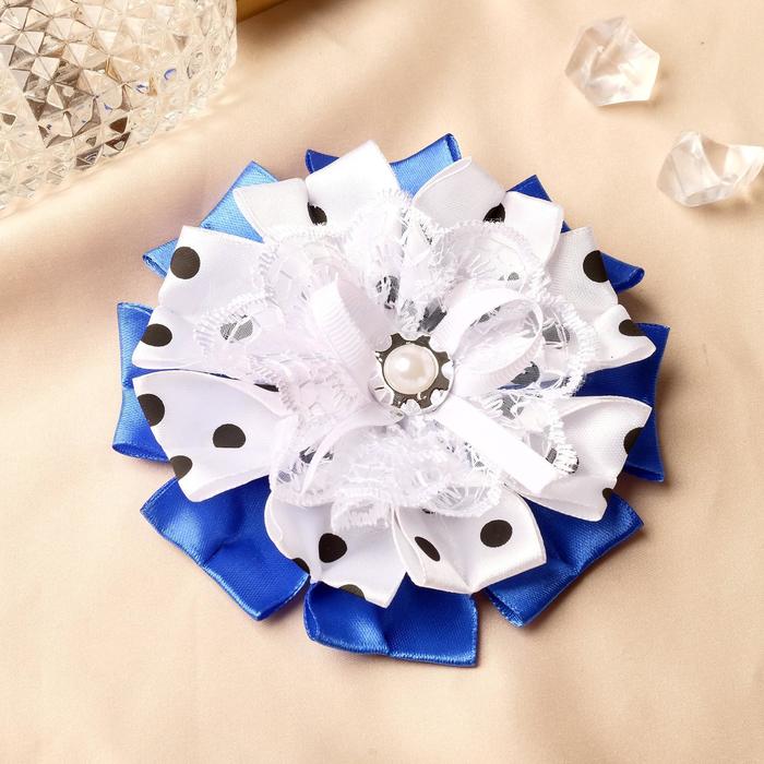 Резинка для волос "Бант" в горошек, бело-синий, 10 см
Резинка для волос "Бант" в горошек, бело-синий, 10 см